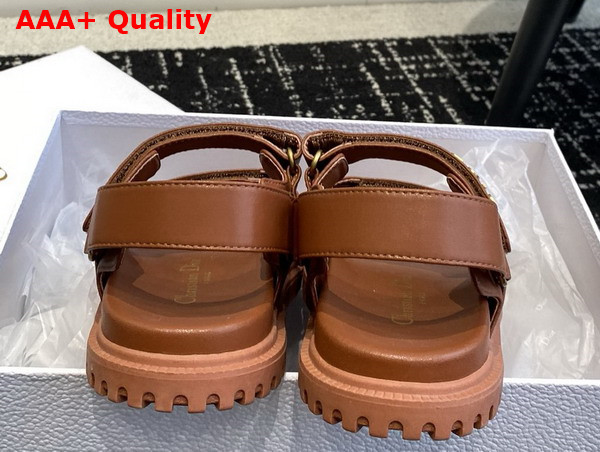 Dioract Sandal in Brown Lambskin Replica