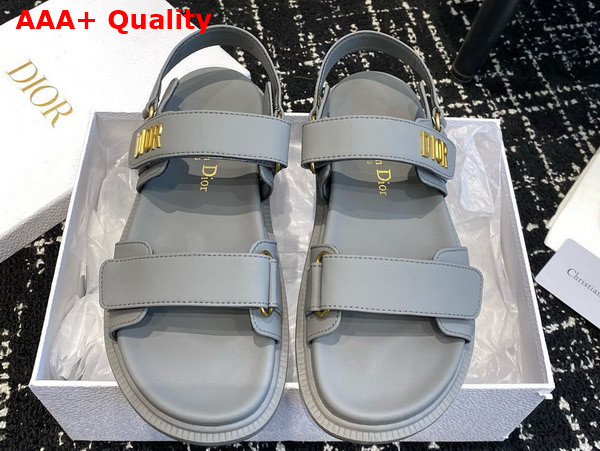 Dioract Sandal in Gray Lambskin Replica