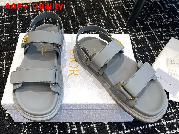 Dioract Sandal in Gray Lambskin Replica