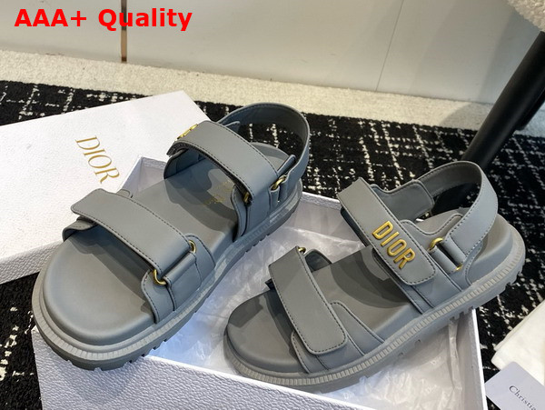 Dioract Sandal in Gray Lambskin Replica