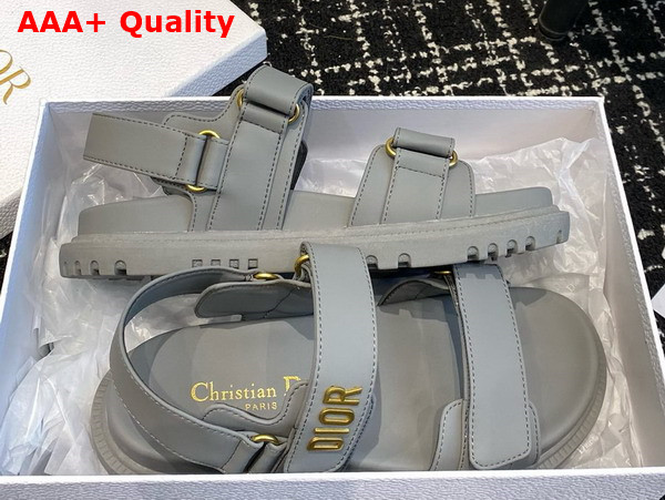 Dioract Sandal in Gray Lambskin Replica