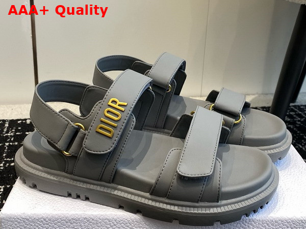 Dioract Sandal in Gray Lambskin Replica