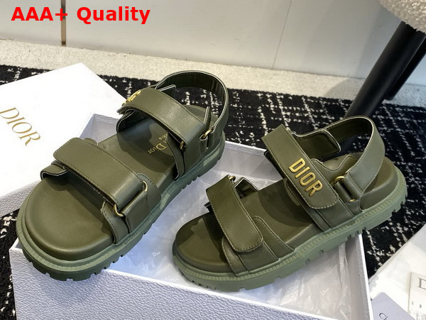 Dioract Sandal in Green Lambskin Replica