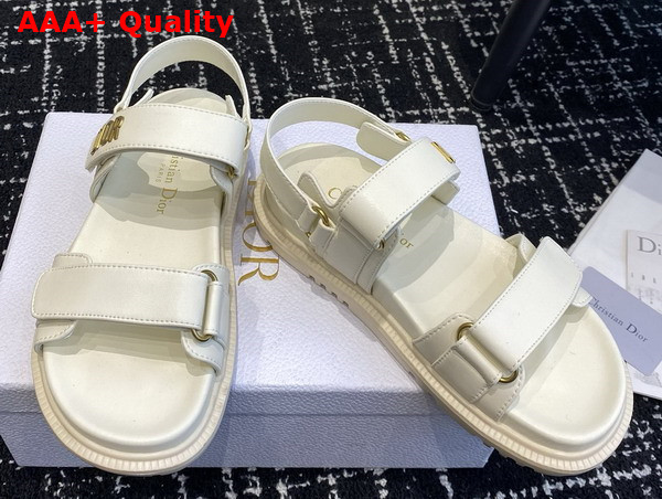 Dioract Sandal in Latte Lambskin Replica