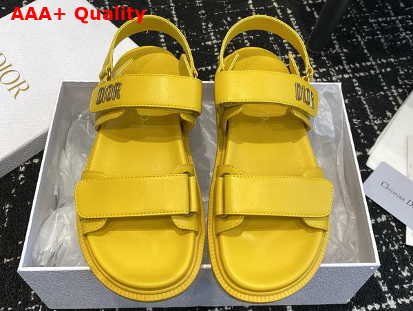 Dioract Sandal in Yellow Lambskin Replica