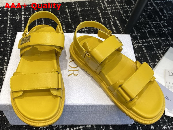 Dioract Sandal in Yellow Lambskin Replica