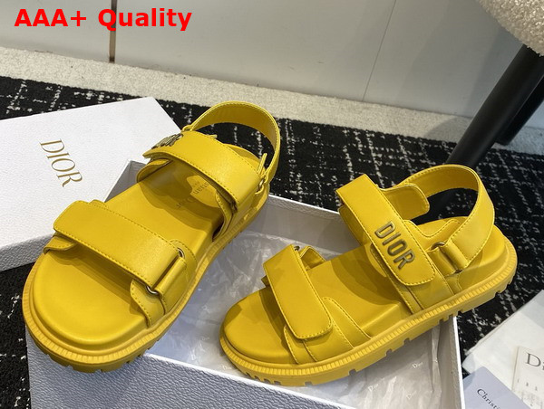 Dioract Sandal in Yellow Lambskin Replica