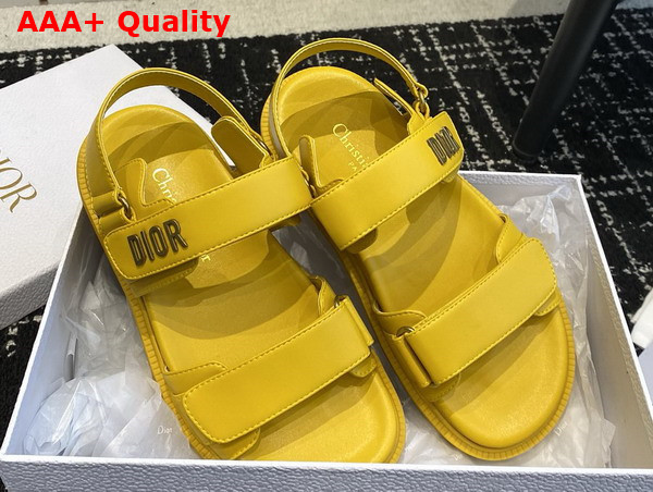 Dioract Sandal in Yellow Lambskin Replica