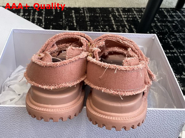 Dioract Sandle Pink Fringed Cotton Canvas Replica