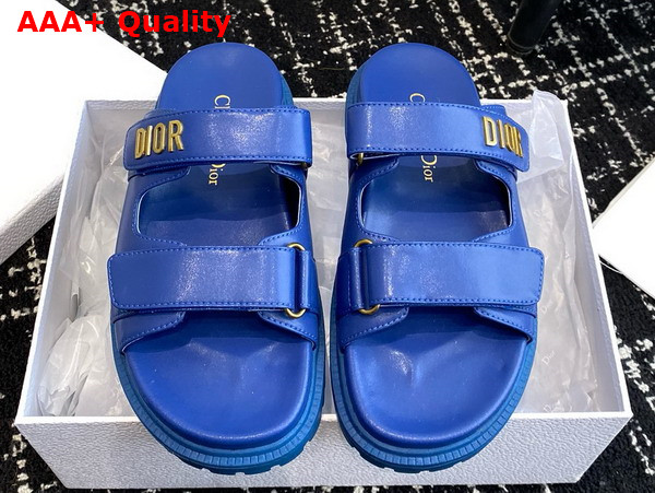 Dioract Slide in Bright Blue Lambskin Replica