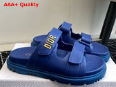 Dioract Slide in Bright Blue Lambskin Replica