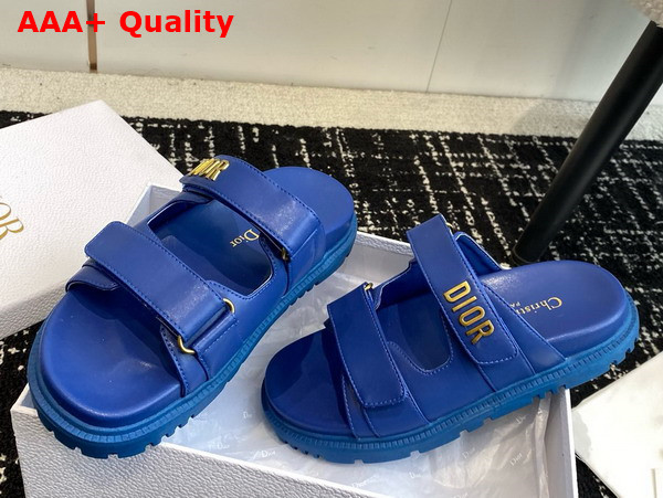 Dioract Slide in Bright Blue Lambskin Replica