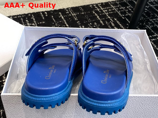 Dioract Slide in Bright Blue Lambskin Replica