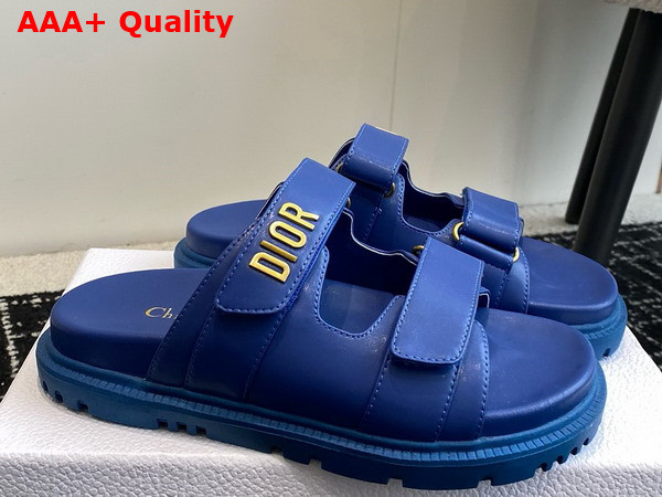 Dioract Slide in Bright Blue Lambskin Replica