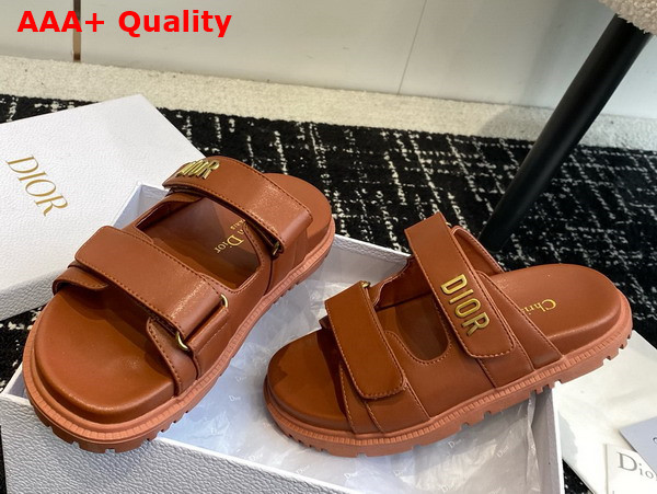 Dioract Slide in Brown Lambskin Replica