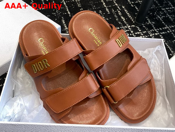 Dioract Slide in Brown Lambskin Replica