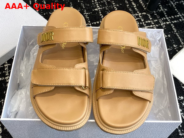 Dioract Slide in Dark Beige Lambskin Replica