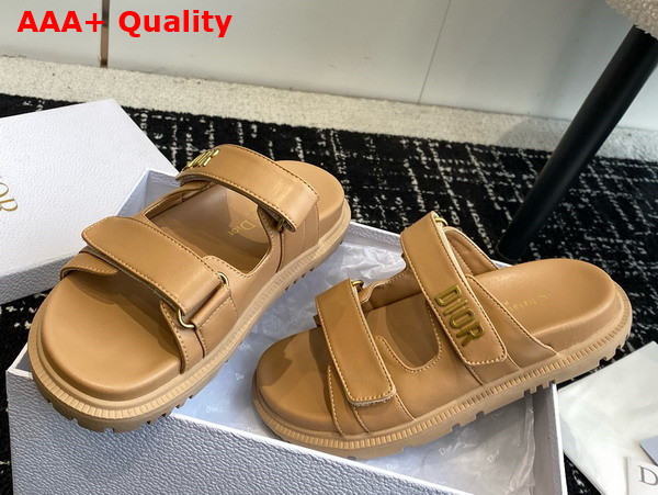 Dioract Slide in Dark Beige Lambskin Replica