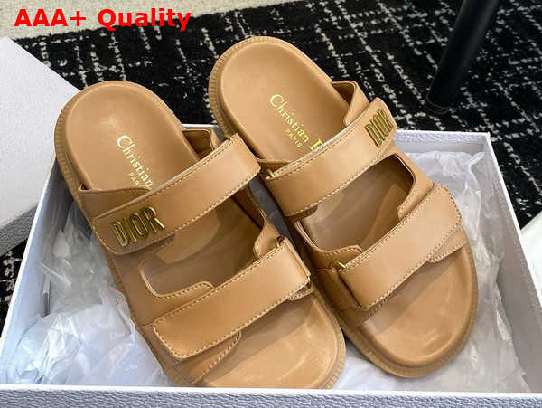 Dioract Slide in Dark Beige Lambskin Replica