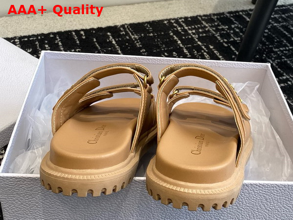 Dioract Slide in Dark Beige Lambskin Replica