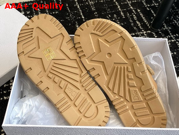 Dioract Slide in Dark Beige Lambskin Replica