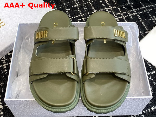 Dioract Slide in Dark Green Lambskin Replica