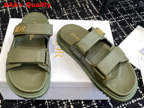 Dioract Slide in Dark Green Lambskin Replica