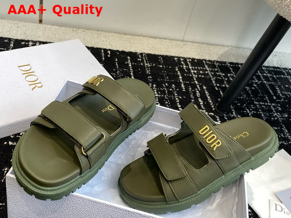 Dioract Slide in Dark Green Lambskin Replica