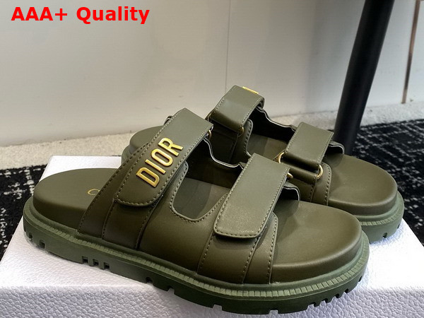 Dioract Slide in Dark Green Lambskin Replica