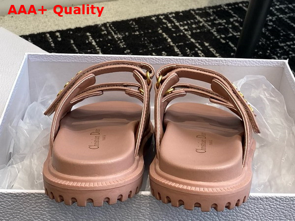 Dioract Slide in Nude Pink Lambskin Replica