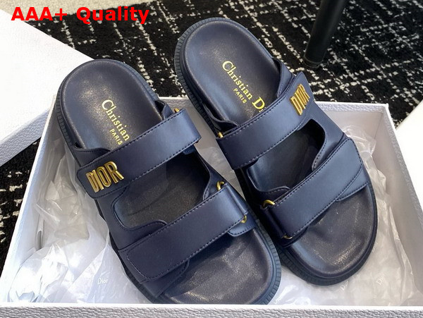 Dioract Slide in Pastel Midnight Blue Lambskin Replica