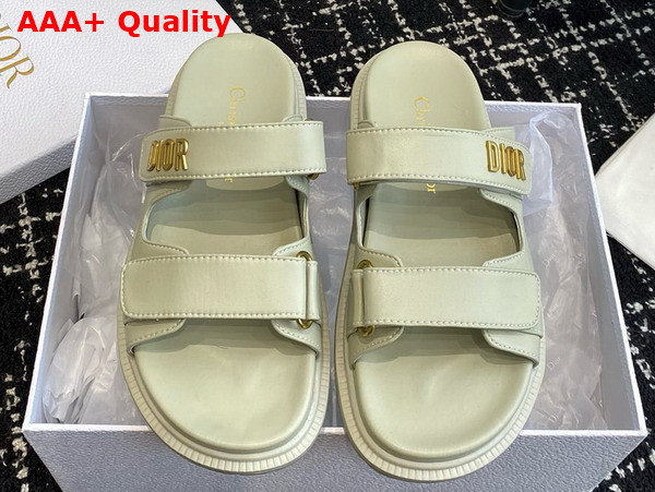 Dioract Slide in Pastel Peyote Green Lambskin Replica