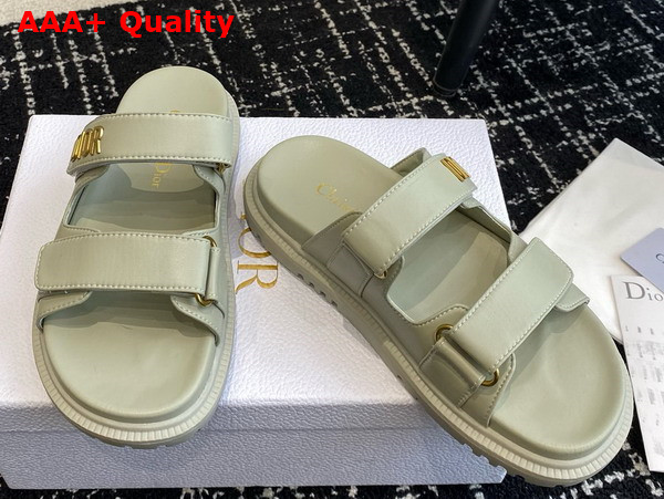 Dioract Slide in Pastel Peyote Green Lambskin Replica