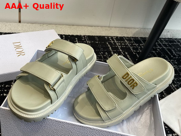 Dioract Slide in Pastel Peyote Green Lambskin Replica