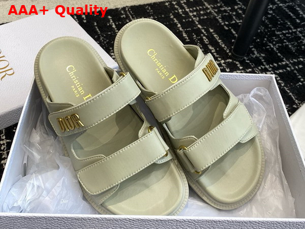 Dioract Slide in Pastel Peyote Green Lambskin Replica