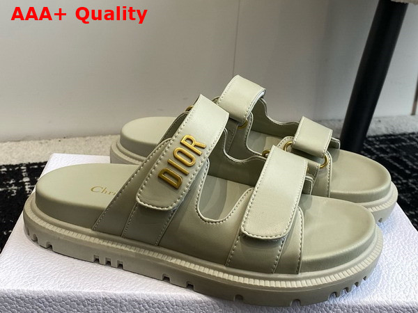 Dioract Slide in Pastel Peyote Green Lambskin Replica