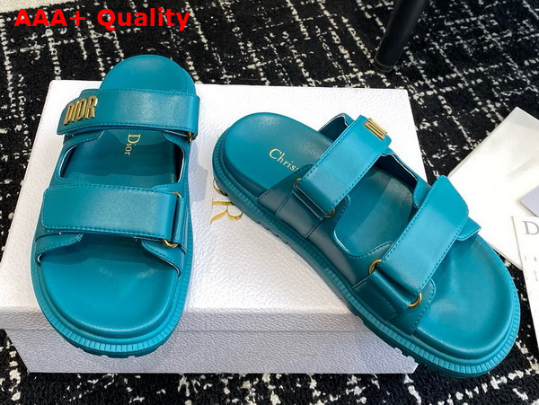 Dioract Slide in Peacock Blue Lambskin Replica