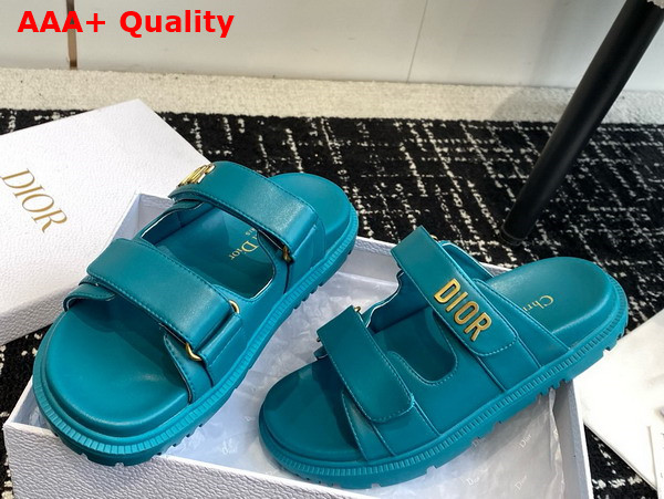 Dioract Slide in Peacock Blue Lambskin Replica