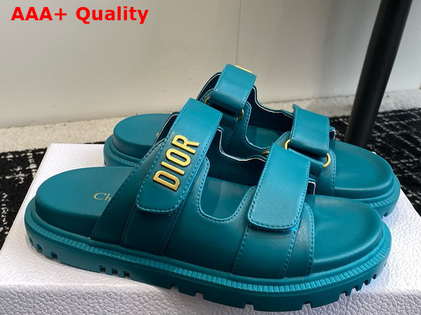 Dioract Slide in Peacock Blue Lambskin Replica