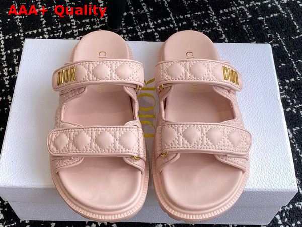 Dioract Slide in Rose Quartz Quilted Cannage Calfskin Replica