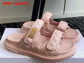 Dioract Slide in Rose Quartz Quilted Cannage Calfskin Replica