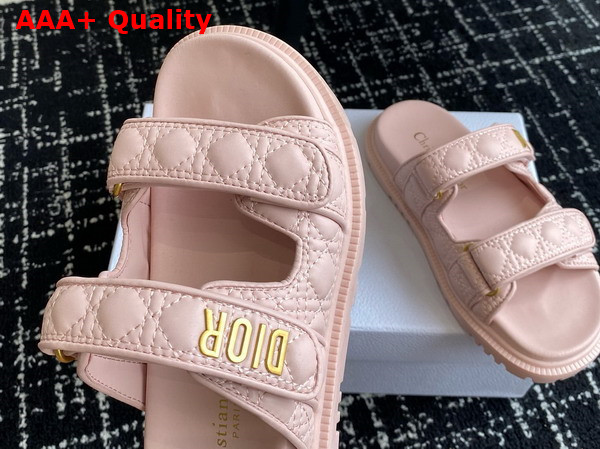 Dioract Slide in Rose Quartz Quilted Cannage Calfskin Replica