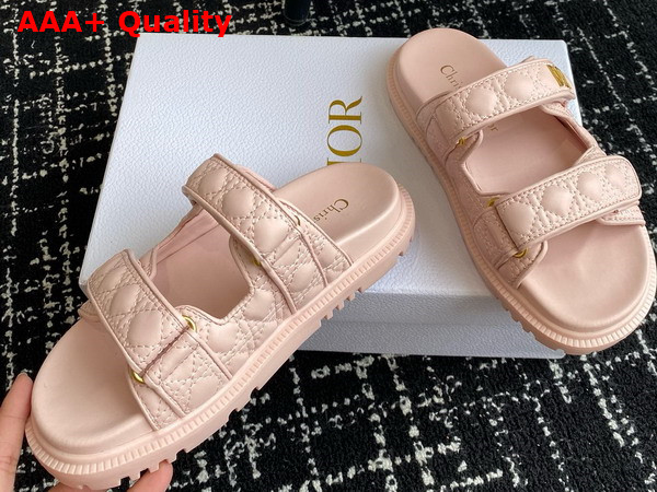 Dioract Slide in Rose Quartz Quilted Cannage Calfskin Replica