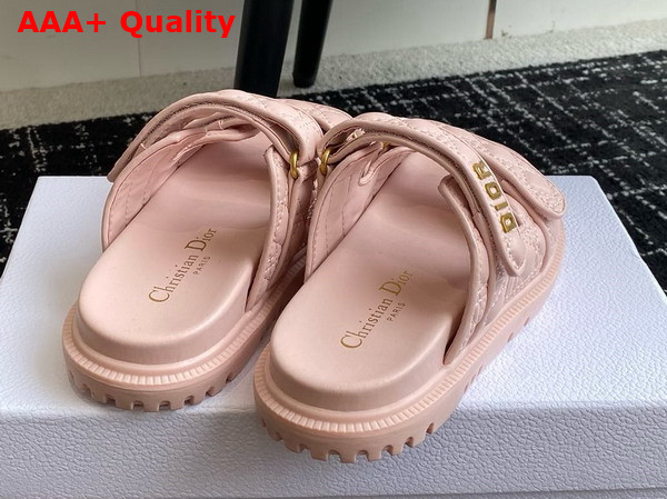 Dioract Slide in Rose Quartz Quilted Cannage Calfskin Replica