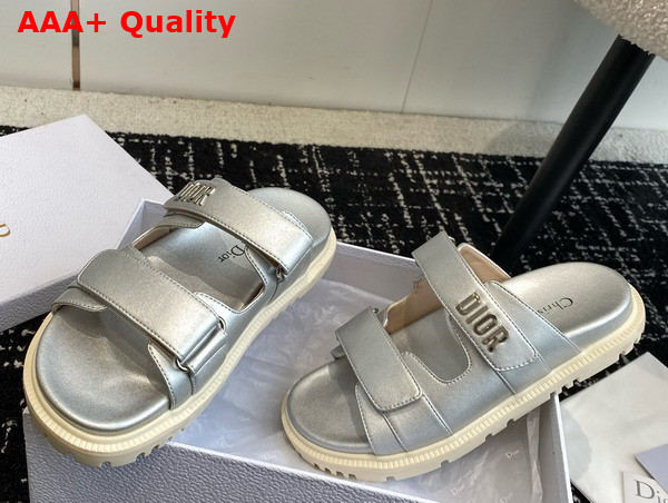 Dioract Slide in Silver Lambskin Replica