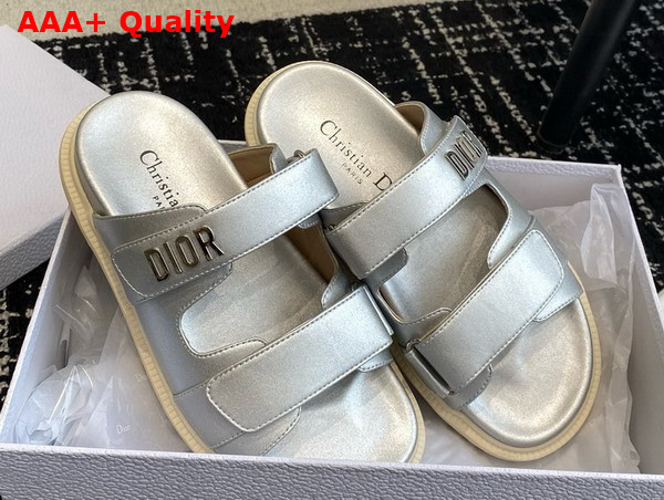 Dioract Slide in Silver Lambskin Replica