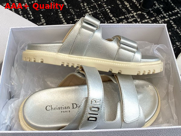 Dioract Slide in Silver Lambskin Replica