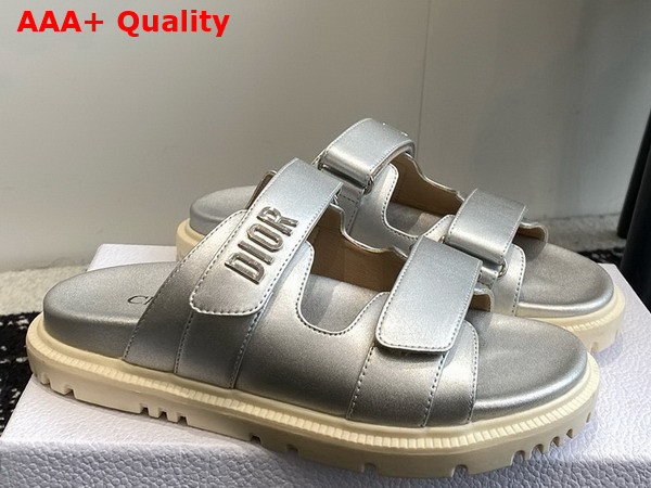 Dioract Slide in Silver Lambskin Replica