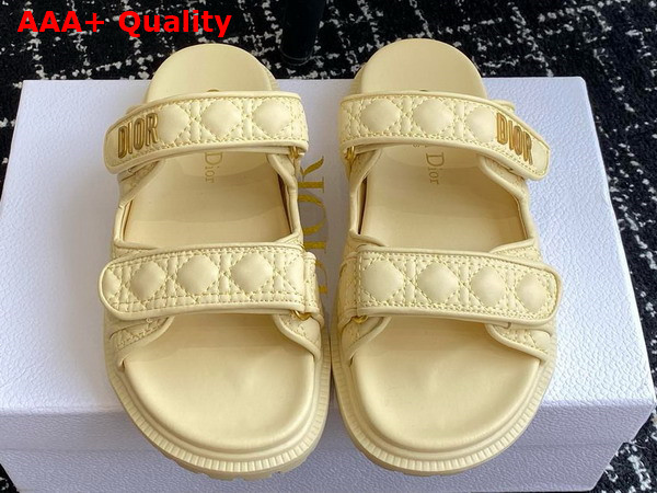 Dioract Slide in Yellow Quilted Cannage Calfskin Replica