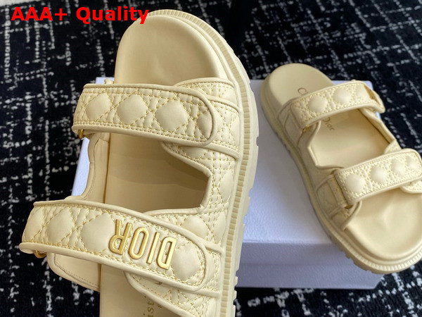 Dioract Slide in Yellow Quilted Cannage Calfskin Replica